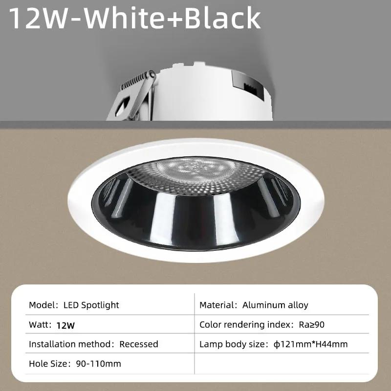Dimmable AC90V-260V 5W9W12W18W24W30W40W LED Downlights Epistar Chip COB Recessed Ceiling Lamps Spot Lights For Home Illumination