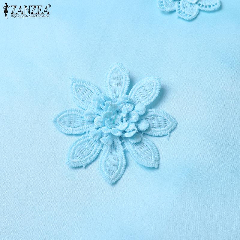 ZANZEA Vestido informal sin mangas de verano con cuello redondo para mujer