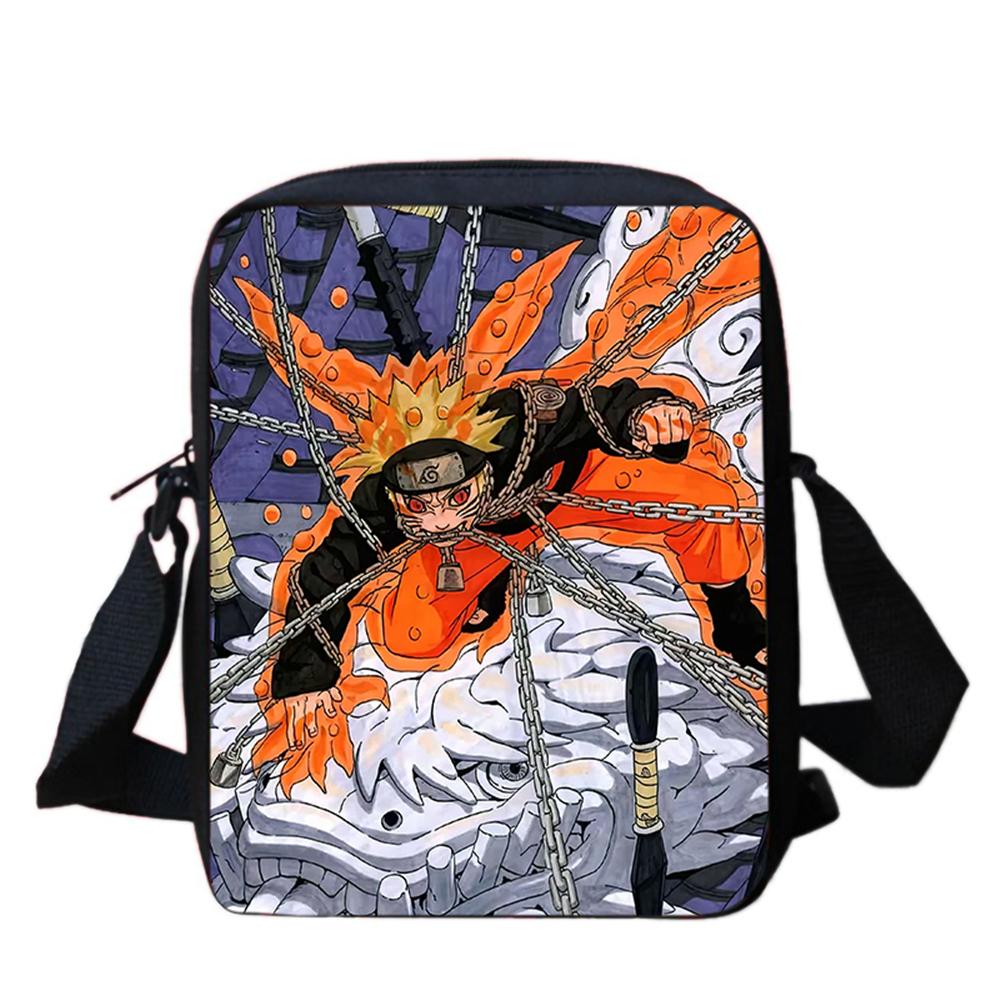 NARUTO Anime Kids Crossbody Bag,Lightweight&Durable, Adjustable Straps,Secure Zipper,for School & Daily Use,for Boys&Girls 6-10