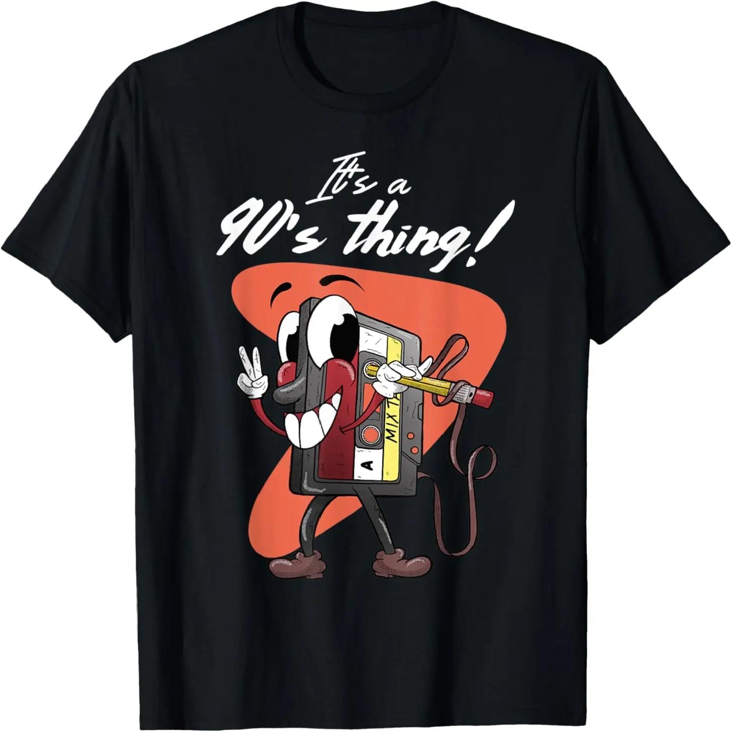 

90s Retro Cartoon Cassette Tape and Pencil It s An 90s Thing T-Shirt XXXXXL чорний