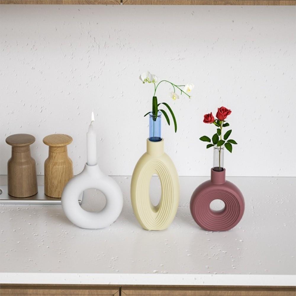 Hollow Out Silicone Vase Mold Oval Stripe Gypsum Mold Decorative Soap Mold  Living Room