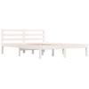 VidaXL Cadre de lit Bois de pin massif 135x190 cm Blanc double