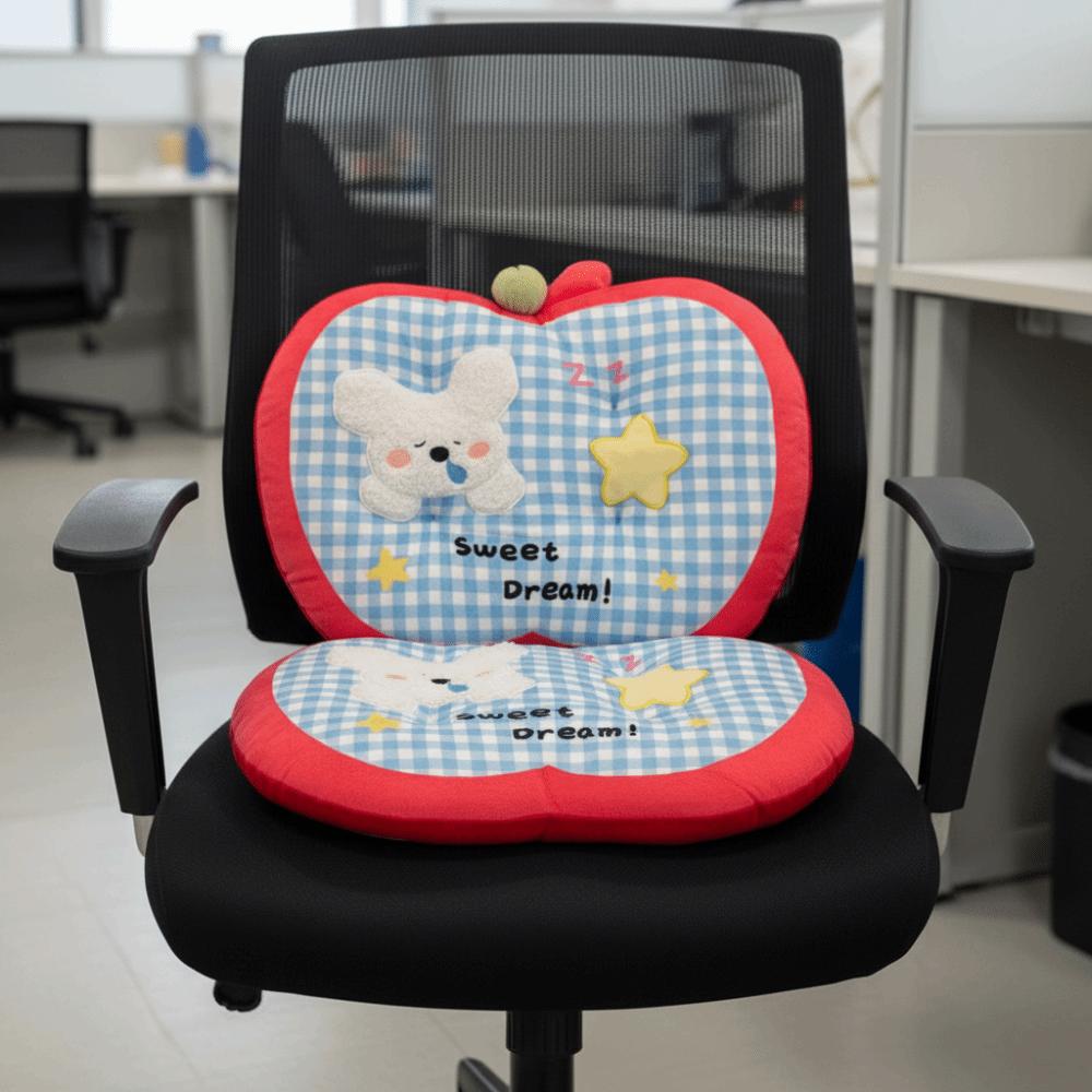 Checkered Pattern Seat Cushion Dopamine Puppy Seat Backrest Back Pad Futon Cushion  Office