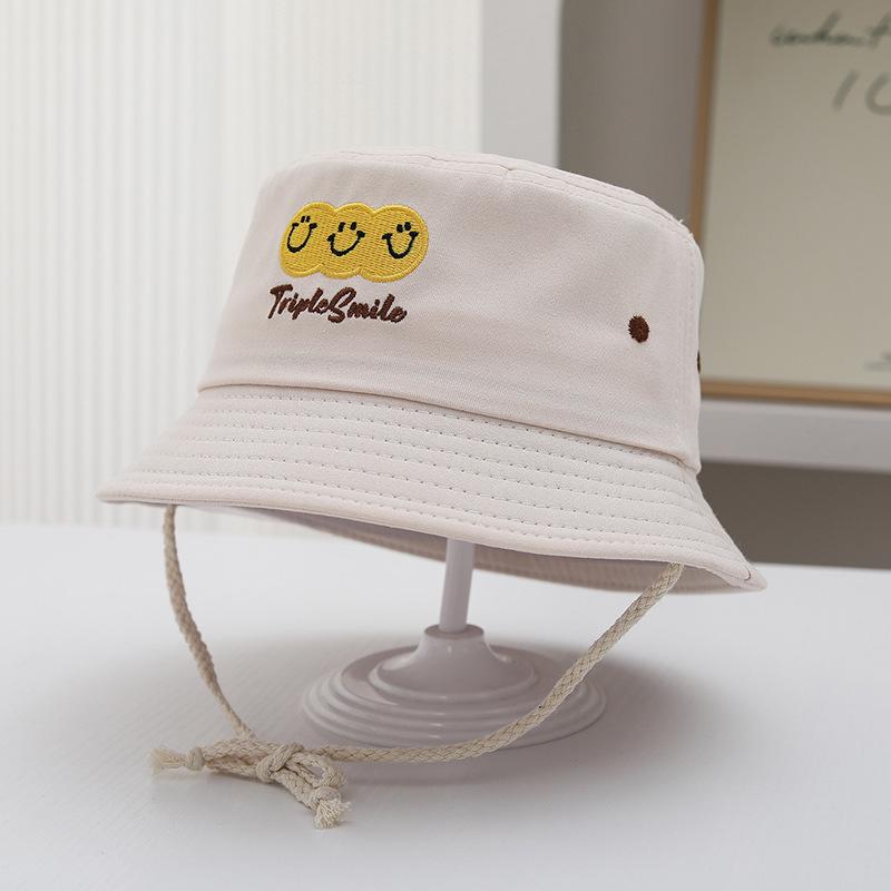 Korean Spring 2026 Baby Smiley Face Bucket Hat for Boys and Girls - Cute, Adorable, Sun Protection Fisherman Style