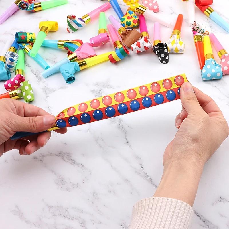 10PCS Blowout Long Nose Whistle Party Noise Generator Cheerleading Team Cheer Up Prop Birthday Party Supplies Holiday Gifts TMZ