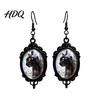 Vintage Theme Gift for Halloween Party 1 Pair Gothic Black Cat Earrings Women Exquisite Craftsmanship Favors Dark Punk Style Dangle Drop Earrings,