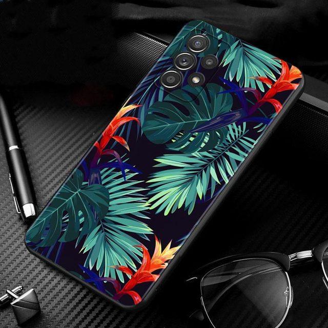 Vintage Banana Leaf Flower Case For Samsung Galaxy A51 A71 A01 A11 A21 A21s A31 A41 A72 A52 A42 A32 A22 A12 A02 A02s F42 Shell