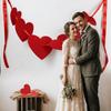 Red Heart-Shaped Banner Reusable Valentine's Day Banner Wedding Banner Garland  Birthday Party