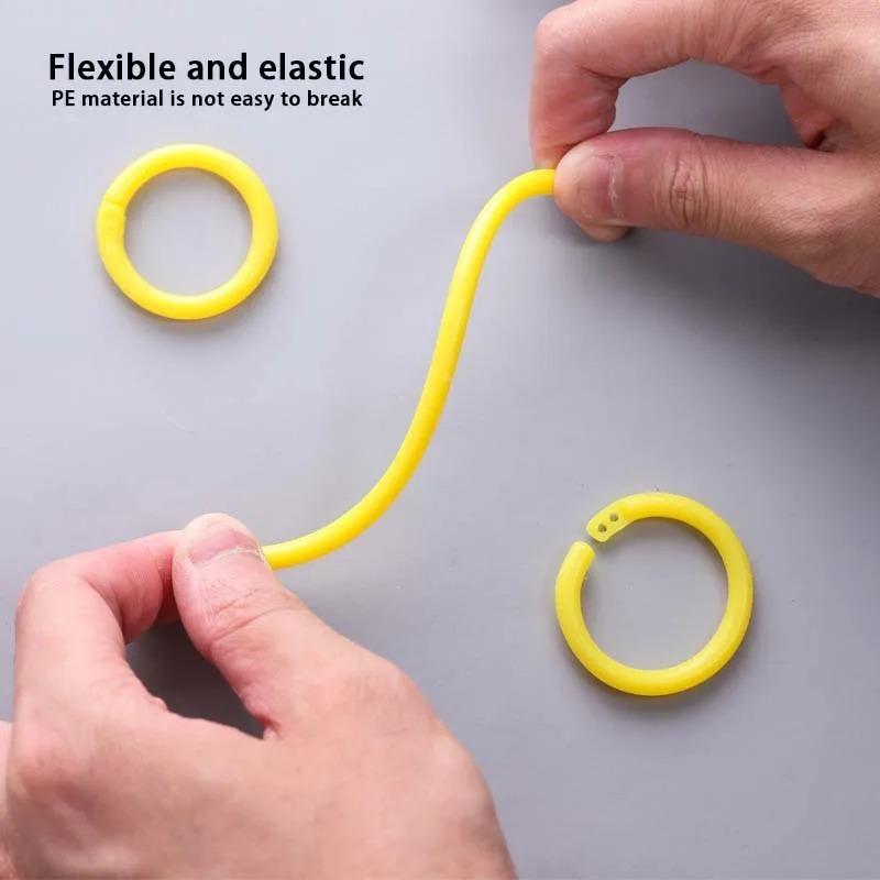 30pcs Double-Button Binding Colored Loose-Leaf Rings Plastic Book Rings Card Rings And Assorted Colored Rings