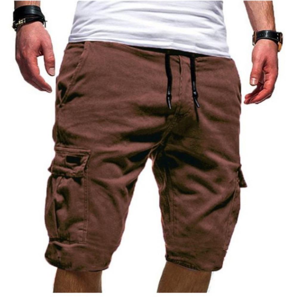 Summer Y2K Harajuku All Match Trousers Solid Color Streetwear Elegant Fashion Half Pants Multi Pocket Shorts Men's Clothing
