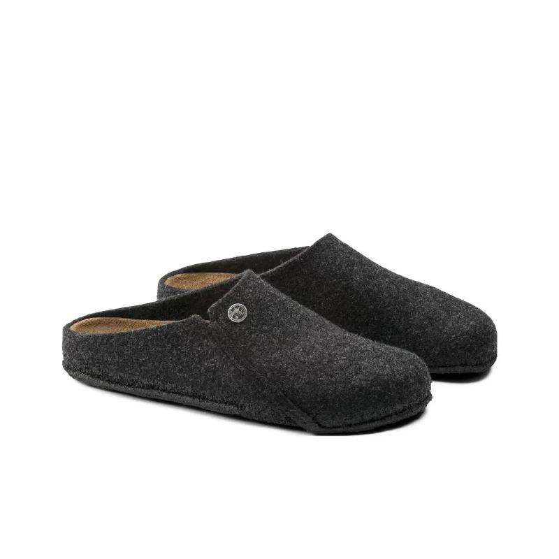 Birkenstock Zermatt Unisex Flat Closed Toe Fashion Slides Dark Gray Narrow Fit 1014932 38