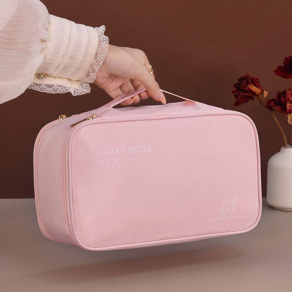 Large Capacity Underwear Storage Bag Space Saving Reusable Travel Bra Organizer Dustproof Double-deck Cosmetics Clothes Pouch