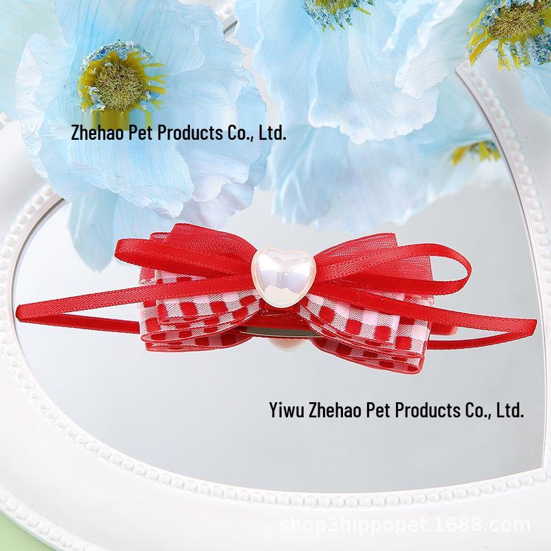 Zhehao Red Series Non-Slip Pet Hair Clips - Fashionable Cat & Dog Accessories