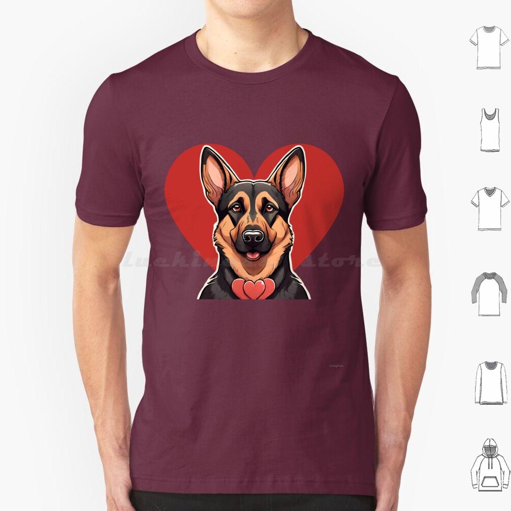 Cute Valentine German Shepherd Dog T Shirt Men Women Kids   Valentine Valentine Dog German Shepherd Cute Dog Dog In Heart