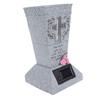 Vaso Solare per Tomba Cimiteriale, Vaso per Lapide in Resina con Picchetti per Terra Portafiori per Lapide Cimiteriale Uso Esterno