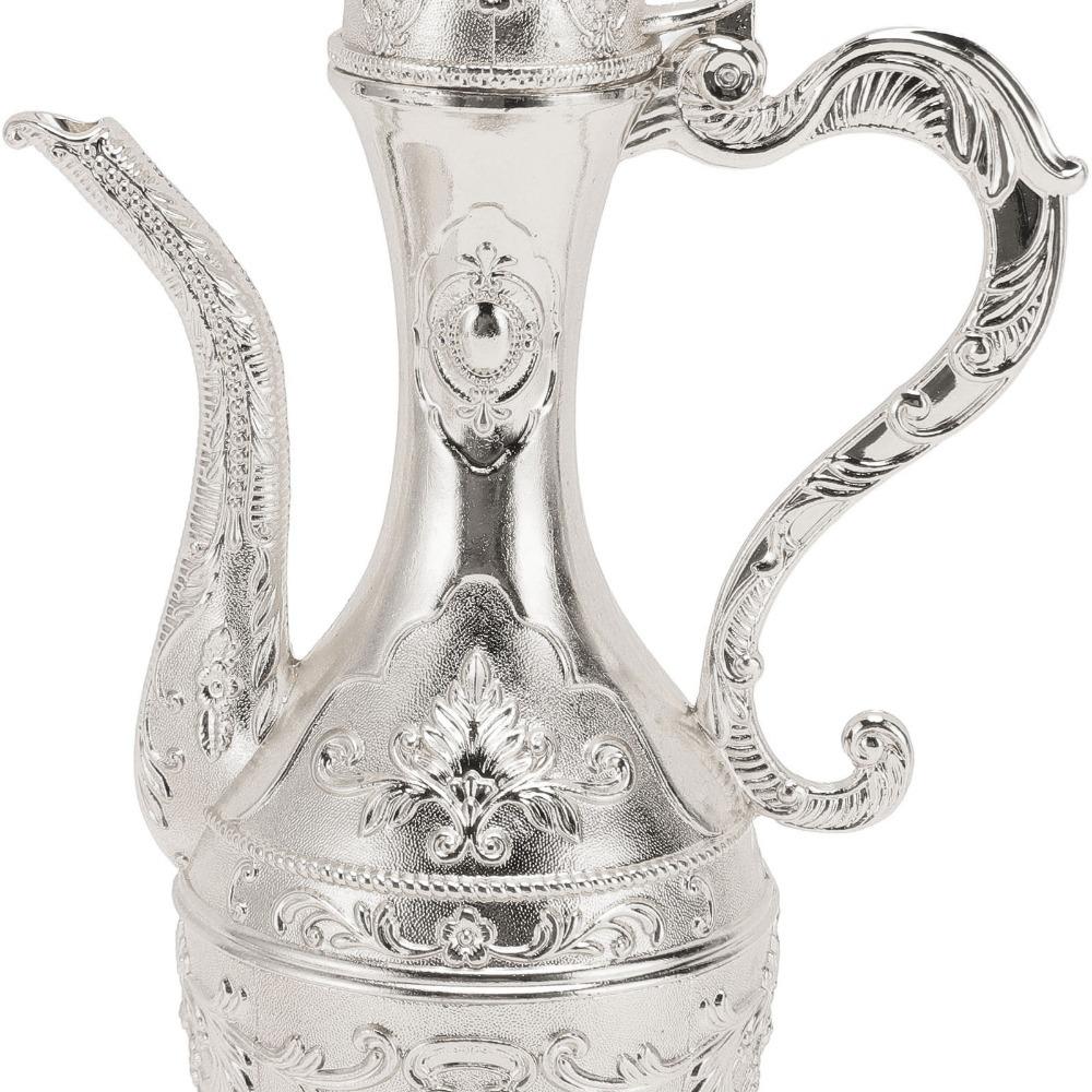 8pcs With Tray Turkish Tea Set Zinc Alloy Metal Tea Cup Set Wedding Decor