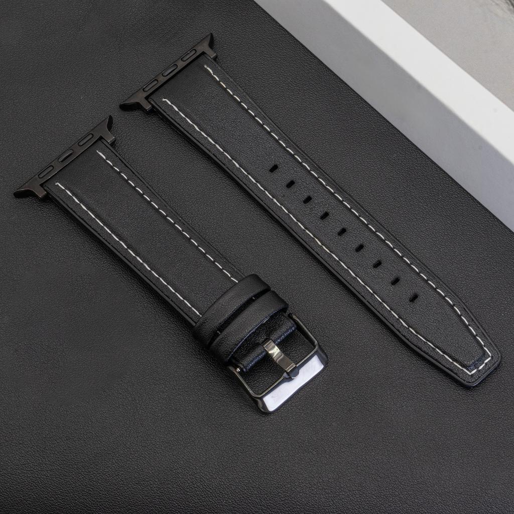 Leather Strap for Apple Watch Band Ultra 2 49mm 46mm 44mm 45mm 42mm 41mm 40mm Bracelet for Iwatch Series 10 9 8 7 6 5 4 Correas