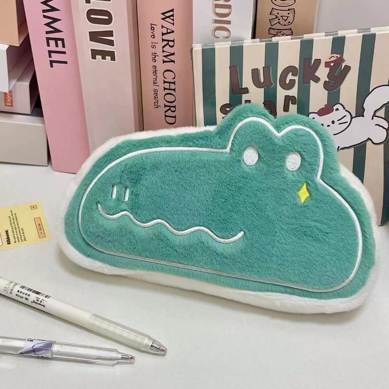 1pcs Cute Cartoon Plush Pencil Bags Large-capacity Student Stationery Box Multi-functional Sorting Storage Bag