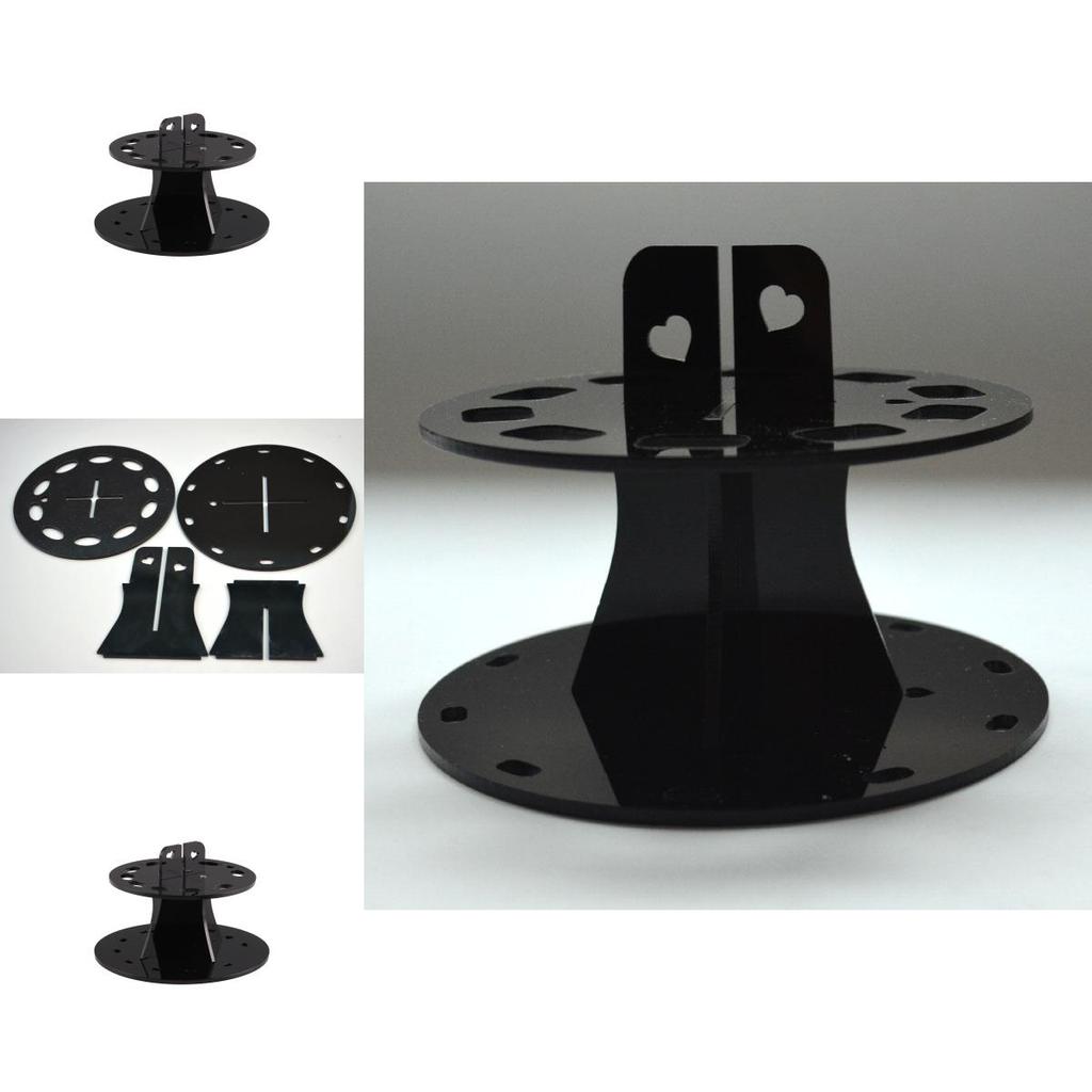 Makeup Brush Organizer Display Stand For Ten Brushes In Black And Transparent Acrylic