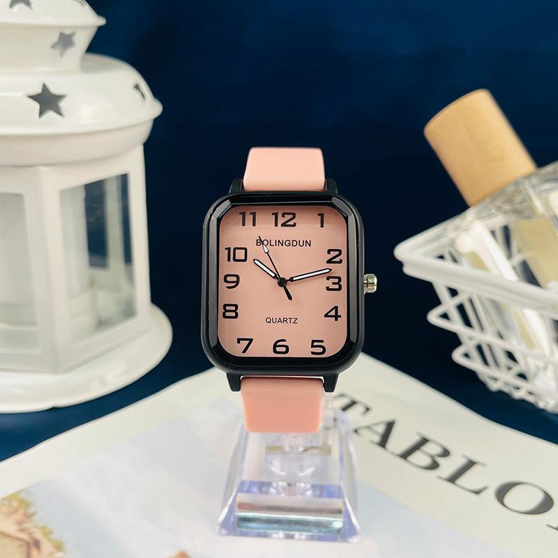 Мужские часы JYL Спортивные Студенческие Модные Силиконовый Ремешок Pink тил зеленый