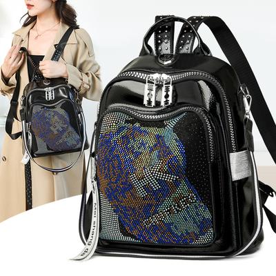 Borsa a Spalla Trapuntata a Rombo - Alla Moda, Versatile, Unica, Occhi Grandi, Elegante, Grande Capacità, Zaino a Doppio Uso