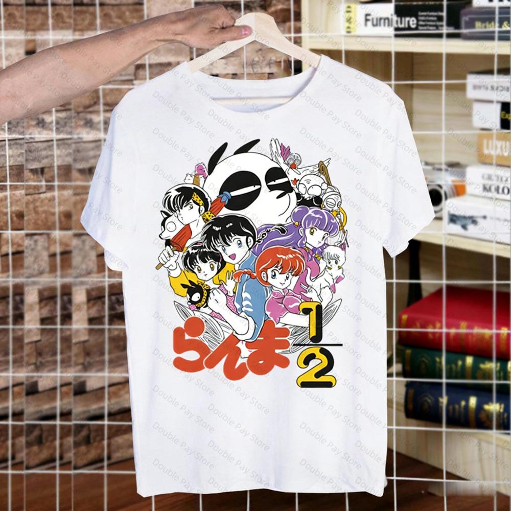 Vintage Ranma 12 Saotome TShirt Cotton Crew Neck Tee Casual Summer Tops for Unisexs Shirts Women Tshirts Harajuku Kid Clothes