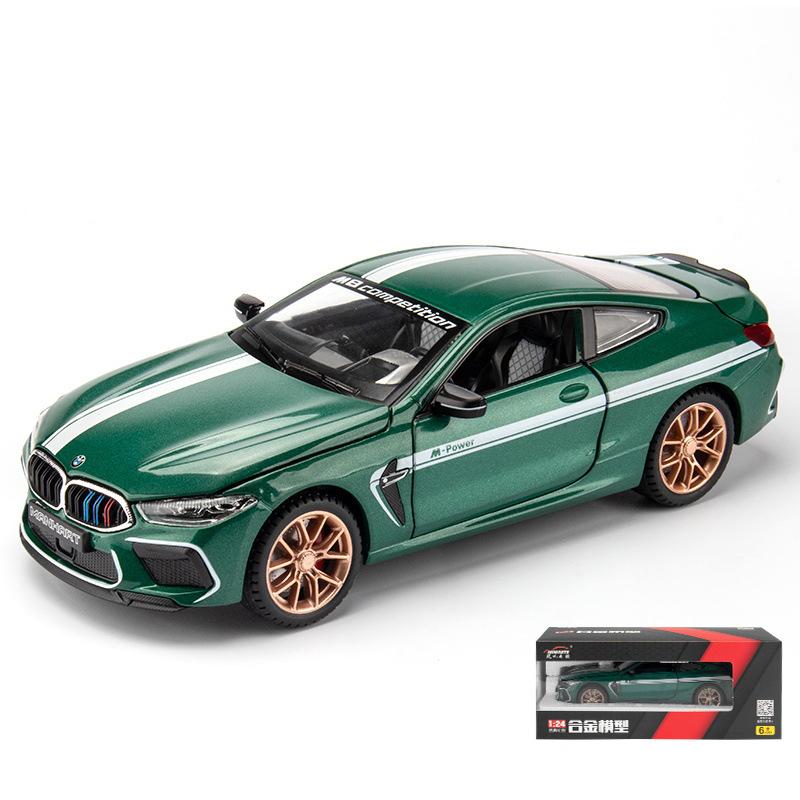 1:24 Scale M8 Model Car, Zinc Alloy Pull Back Toy Car with Sound and Light for Kids Boy Girl