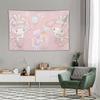 Sanrio Melody and Sweet Piano Cute Cartoon Kawaii Anime Girl Printed Tapestry Wall Hanging Cute Cartoon Style Fantasy Background