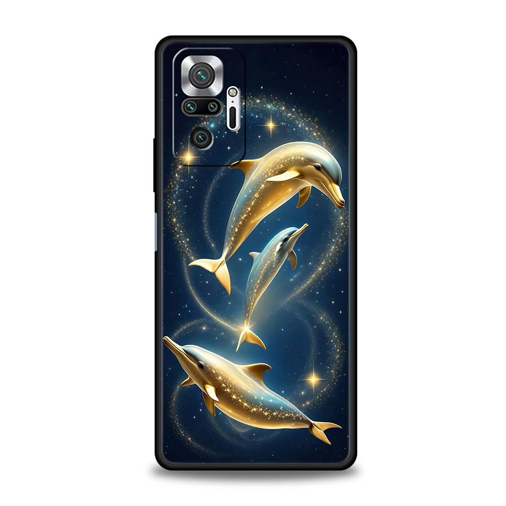 Ocean Animal Dolphin Phone Case Cover for Redmi 14C 10C Note 14 13 12 10 11 Pro Plus 7 8T K40 K50 Gaming Pro Plus 5G Soft Shell