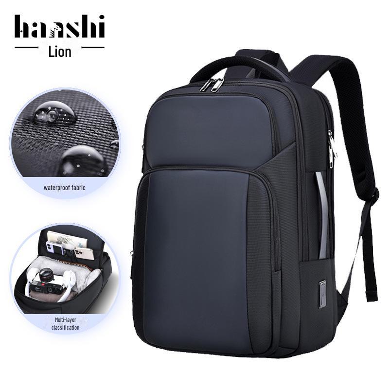 Spacious Laptop Backpack with USB Charging Port - Unisex, Splash-Proof for Business and Casual Commutes