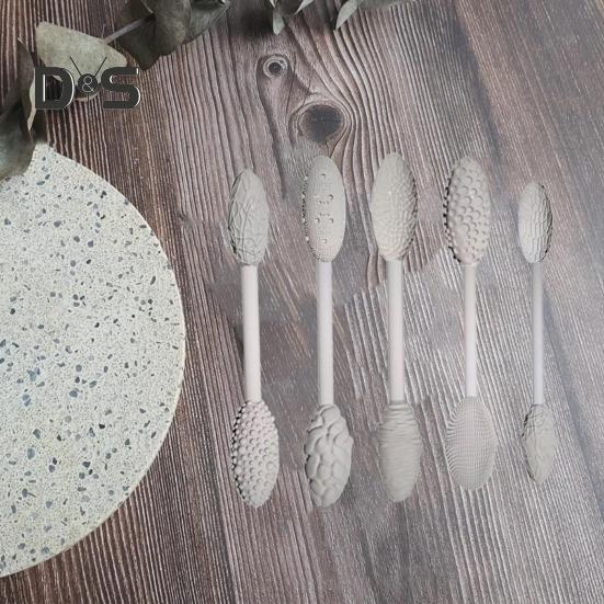 5/10 Adet Doku Aleti Seti Dayanıklı Yapı Ergonomik Sap Tasarımı Kendin Yap Oval Desenli Rulolar Kiti Modelleme Çubukları