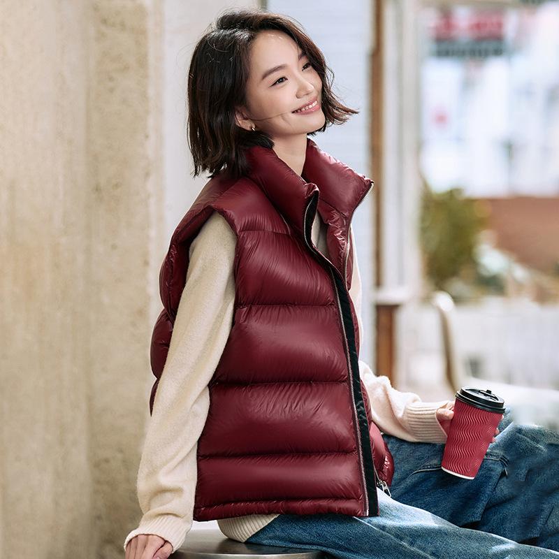 Autumn and Winter Down New Stand-up Collar Down Vest Women Wear Fashionable Stacking Thickened Thermal Vest Tide