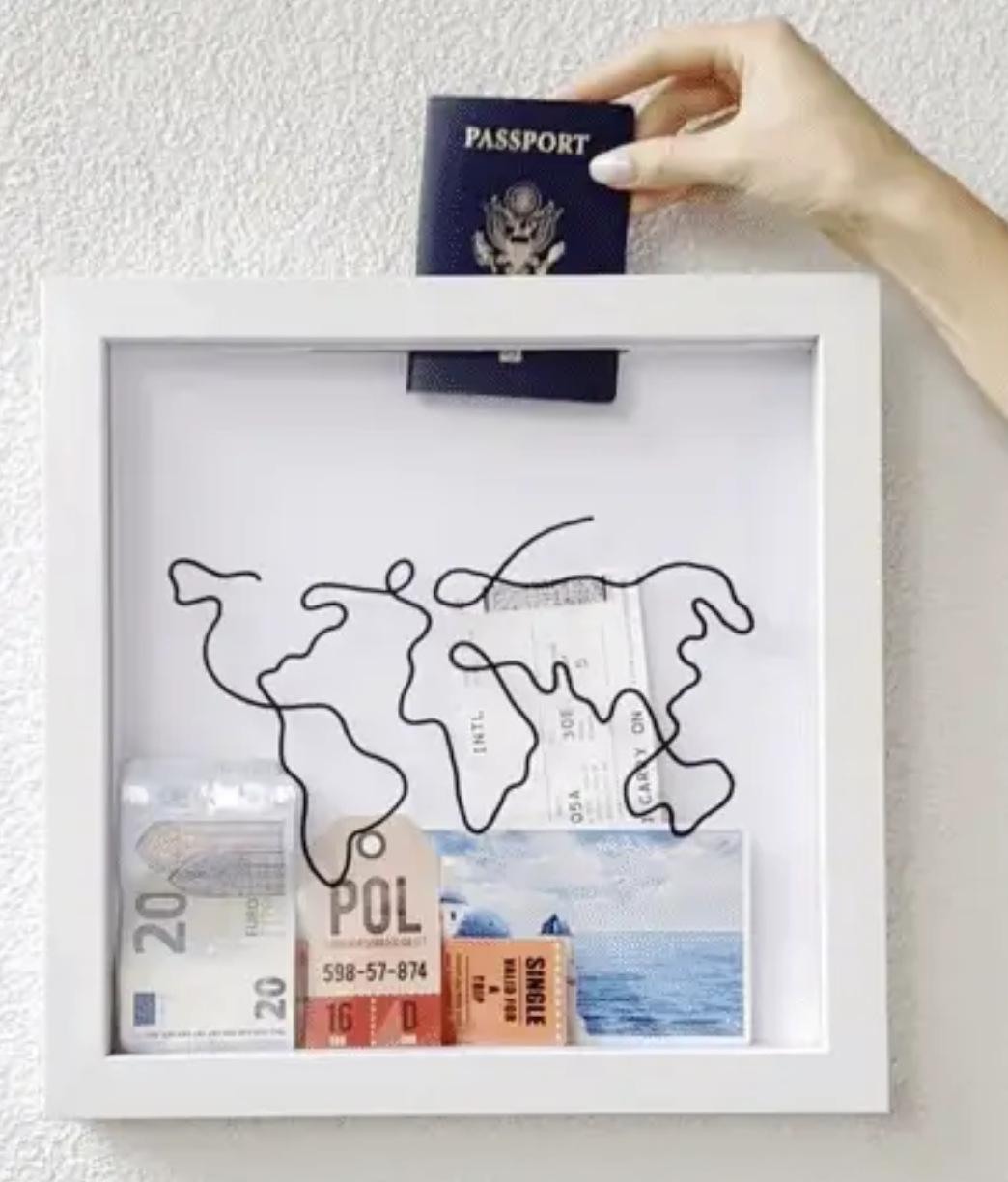 

Travel Adventure Archive Box Ticket Shadow Box Photo Frame For Wall And Table Top Display Keep Memories Home Decor Storage Sbox