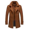 Giacca da Uomo Monocolore Finto Due Pezzi Autunno Inverno Zip Bottoni Cappotto per Uso Quotidiano