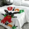 1PC Bing Custom Name Patterned Flannel Blanket Suitable For All Seasons for Home Decor Warmth and Comfort Gifts Holiday Present
