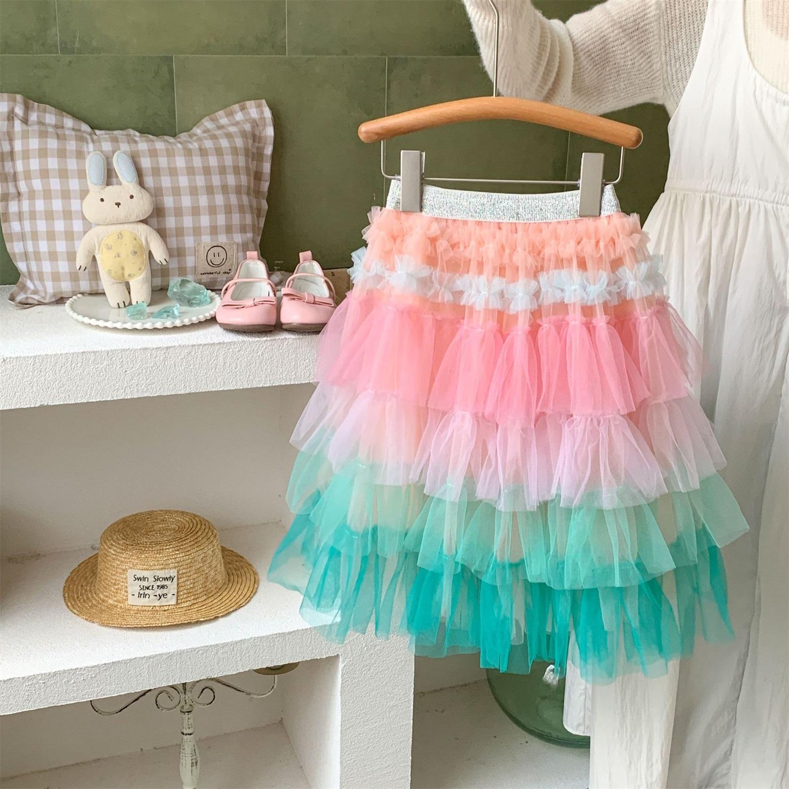 

Children s Fashionable And Comfortable Cake Skirt With Elastic Waist Half Skirt 90