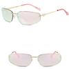 Fashion Women's Sunglasses Y2K Style High-end Metal Frameless Oval Outdoor UV Resistant Shades