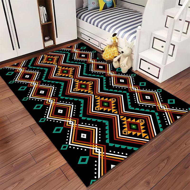 Geometric Tribal Pattern Carpet suitable as a non-slip mat for the living room or bedroom sofa