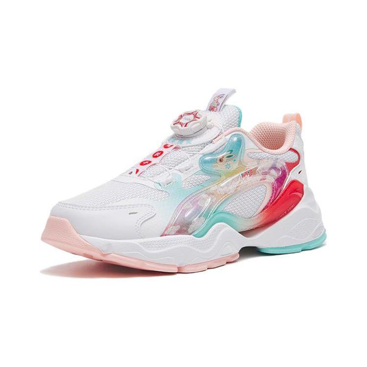 Anta Youth  Rabbit Jump Thousand Mountains Non-Slip Wear-Resistant Breathable Sports Casual Shoes Kids Sneakers White Blue Red 322318811-9