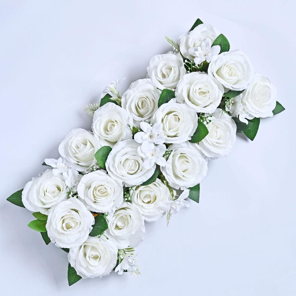Wedding Floor Row Simulation Full Rose Horn Rose Silk Flower Stage Road Guide Flower Row Window Prop Ornament Flower Wall