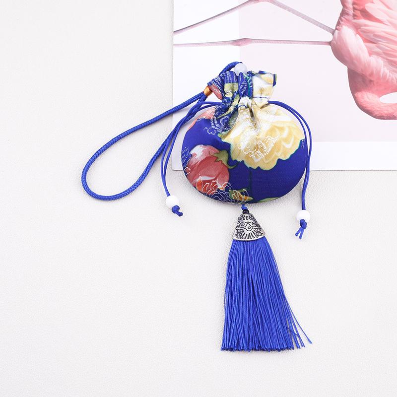 Čínský hedvábný styl brokátu vyšívaná taška výšivka sáček látkové pouzdra střapcový přívěsek stahovací šňůrkou taška na šperky dárkové tašky