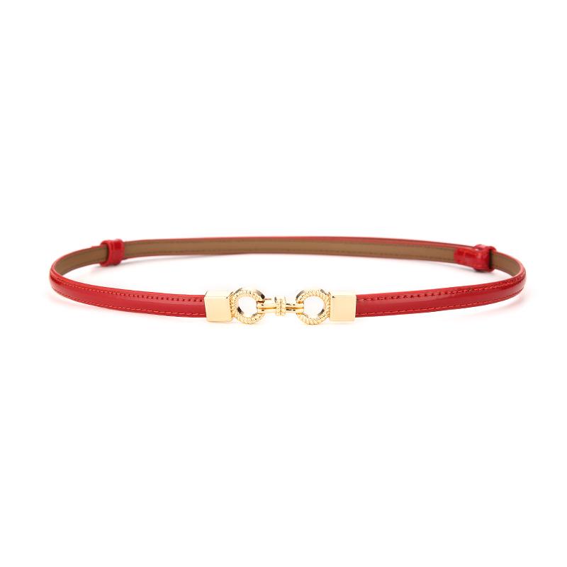 Women s Adjustable Genuine Leather Thin Belt for Dresses