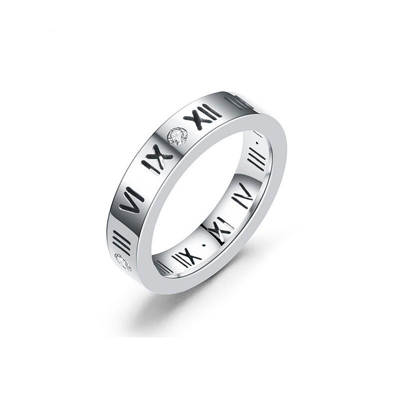 Niche Diamond-Set Titanium Steel Couple Ring - High-End Luxury Jewelry