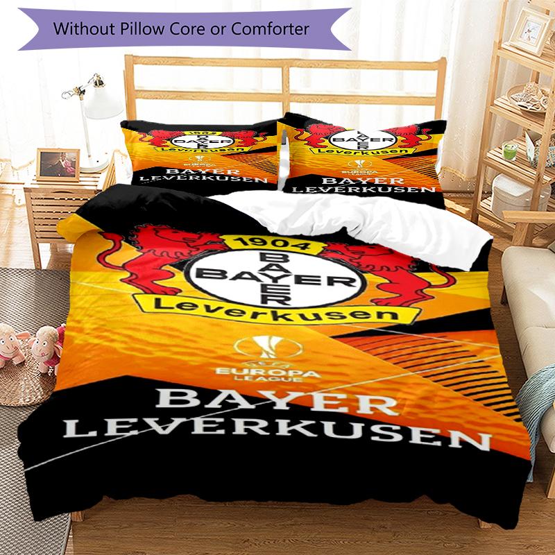 3pcs Bayer Leverkusen Bedding Set Duvet Cover Closure Includes 1 Duvet Cover & 2 Pillowcases, Soft and Comfortable for All Seasons.