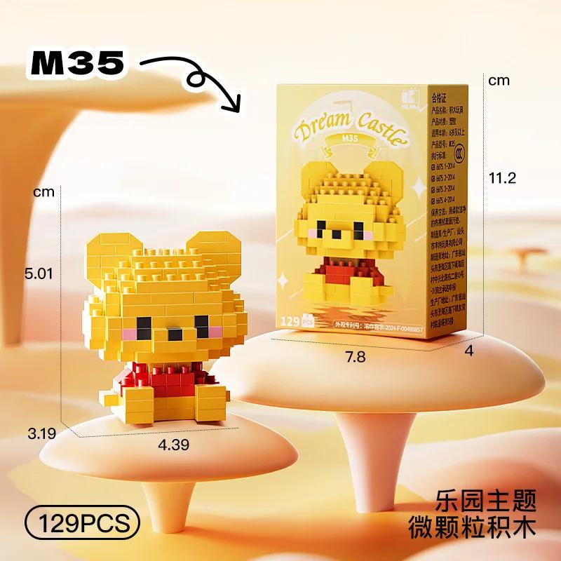 Disney Princess Micro Building Blocks Mickey Mouse Winnie Friend Figure Donald Duck 60 Style Assembled Mini Brick Toys For Kids