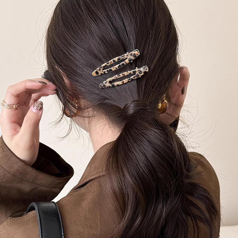 2 Stück/Set Acetat Haarspangen Ausgehöhlte Ovale Geometrische Haarspangen Seitliche Spangen Haarnadel Damen Haaraccessoires