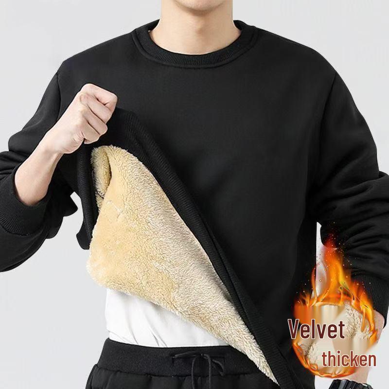 2025 Men s Lambswool Hoodie - Winter Plus Velvet Thick Trendy Handsome Loose Fit Versatile Youth Long Sleeve Jacket 4XL 2460₽