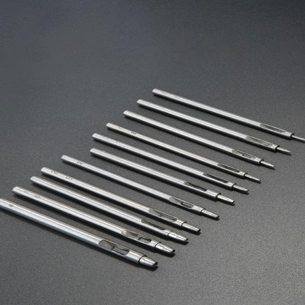 Leather Hole Punch Tool 0.5mm to 4mm Round Hole Puncher Stainless Steel Leather Craft Punching Tool for Belt Fabric