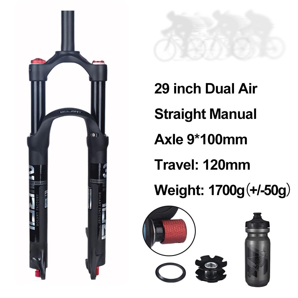 BOLANY MTB Supension Rebound Adjustment Double Air Fork 26/27.5er/29er Magnesium Alloy Travel 100mm  32 RL Bike Accessories