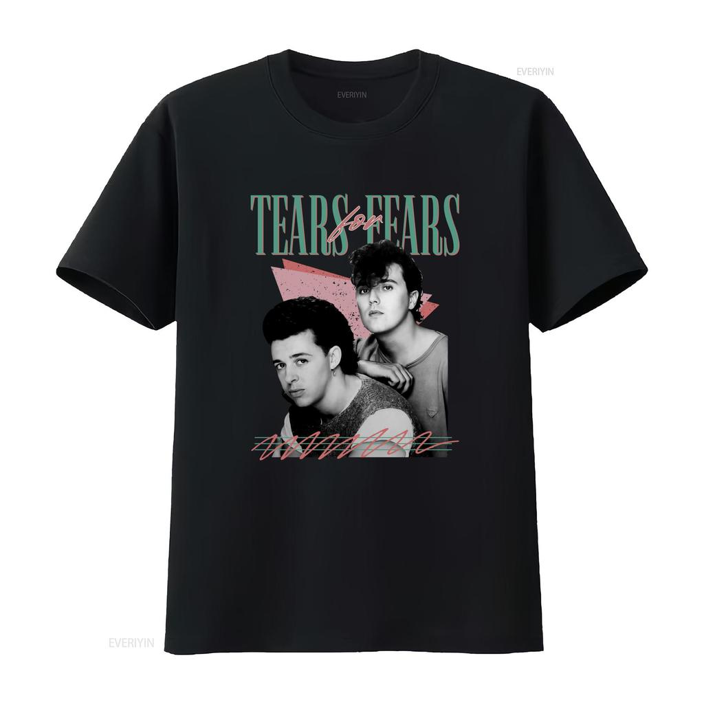Tears For Fears Retro Band T Shirt Fans With Stylish Print Design Vintage Washed Slightly Breathable Versatile Homme Stretched